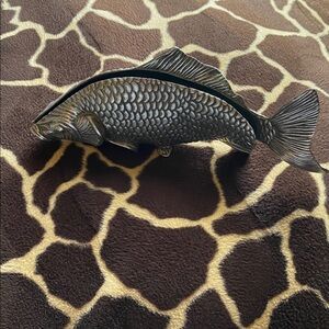 Vintage Silver Plated Fish Sculpture Desk Letter Holder